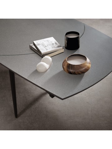 Tavolo Moderno Allungabile Piano in Ceramica Gambe in Metallo