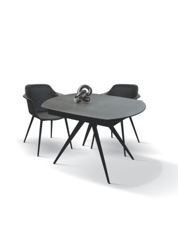 Tavolo Moderno Allungabile Piano in Ceramica Gambe in Metallo