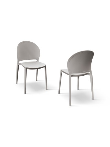 Sedia in Polipropilene Impilabile Tortora