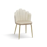 Sedia in Velluto Panna con Struttura in Metallo