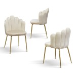 Sedia in Velluto Panna con Struttura in Metallo