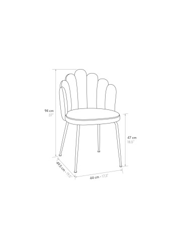 Sedia in Velluto Panna con Struttura in Metallo