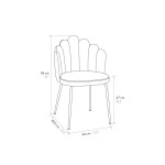 Sedia in Velluto Panna con Struttura in Metallo