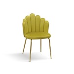 Sedia in Velluto Panna con Struttura in Metallo