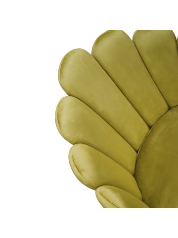 Sedia in Velluto Giallo con Struttura in Metallo