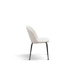 Sedia Moderna struttura in metallo, seduta imbottita in velluto - Panna