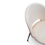 Sedia Moderna struttura in metallo, seduta imbottita in velluto - Panna