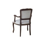 Poltrona Parigina in Legno Massello Intarsiato seduta in Ecopelle Bianca