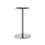 Base Tavolo con Colonna Sottile e Basamento Tondo Piatto - Inox satinato