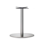 Base Tavolo con Colonna Sottile e Basamento Ovale Piatto - Inox satinato