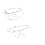 Tavolo Allungabile con Base in Metallo Bronzo e Piano in Ceramica