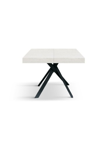 Tavolo allungabile con gambe incrociate e piano rovere rustico