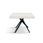 Tavolo allungabile con gambe incrociate e piano rovere rustico