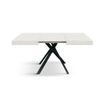 Tavolo allungabile con gambe incrociate e piano rovere rustico