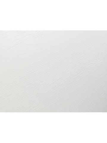 Tavolo allungabile con gambe incrociate nere in metallo e piano bianco frassino