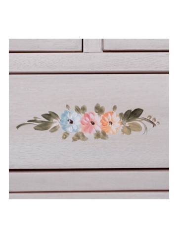 Cassettiera in legno Shabby chic decorato a mano 4+2 cassetti