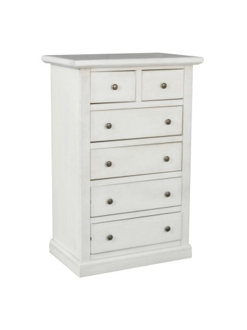 Cassettiera in legno Shabby  chic Bianco Anticato 4+2 cassetti