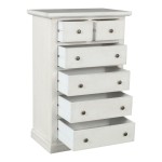 Cassettiera in legno Shabby  chic Bianco Anticato 4+2 cassetti