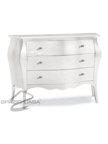 Comò bombato in legno 3 cassetti