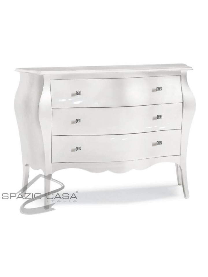 Comò bombato in legno 3 cassetti