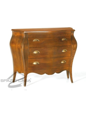 Comò bombato in legno 3 cassetti