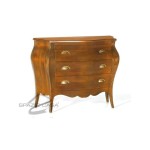 Comò bombato in legno 3 cassetti