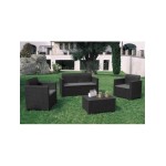 Salotto per esterno effetto rattan in polipropilene (4 posti + tavolino)