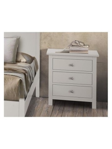 Comodino in legno a 3 cassetti