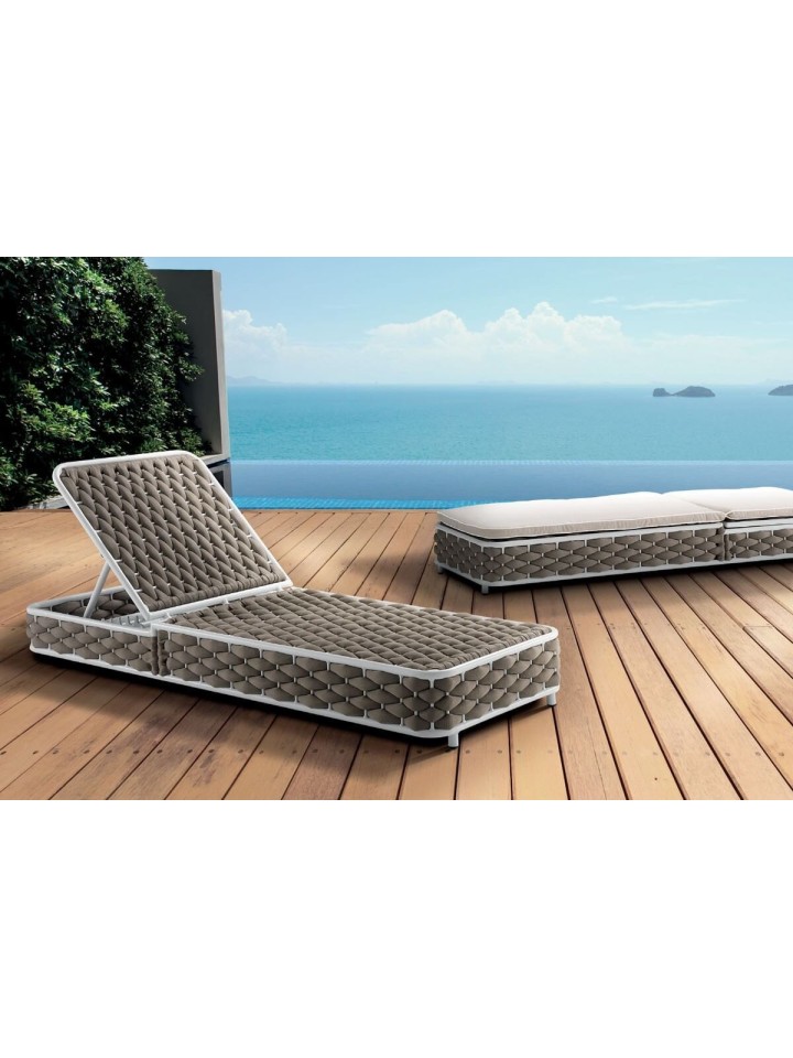Lettino Manhattan per esterno con struttura in alluminio