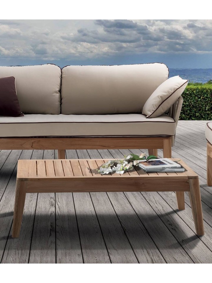 Tavolino Dakota in legno di teak per esterno