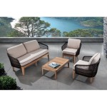 Salotto in teak per esterno Dakota