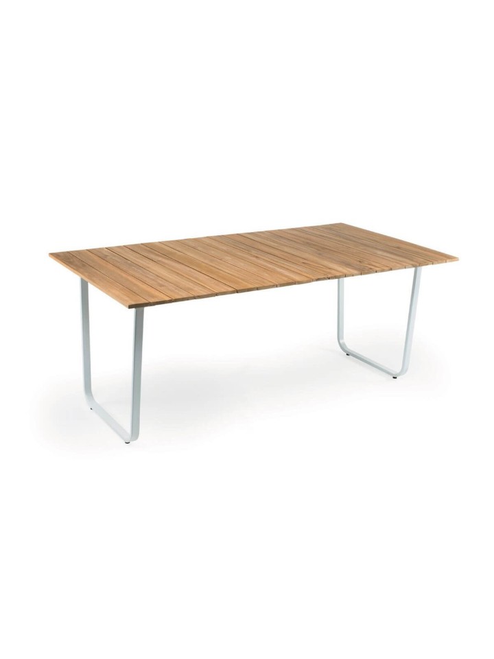 Tavolo per esterno con piano in teak yukon