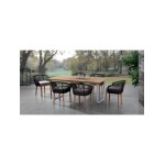 Tavolo per esterno con piano in teak yukon