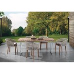 Tavolo per esterno con piano in teak yukon