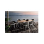 Tavolo per esterno con piano in teak yukon