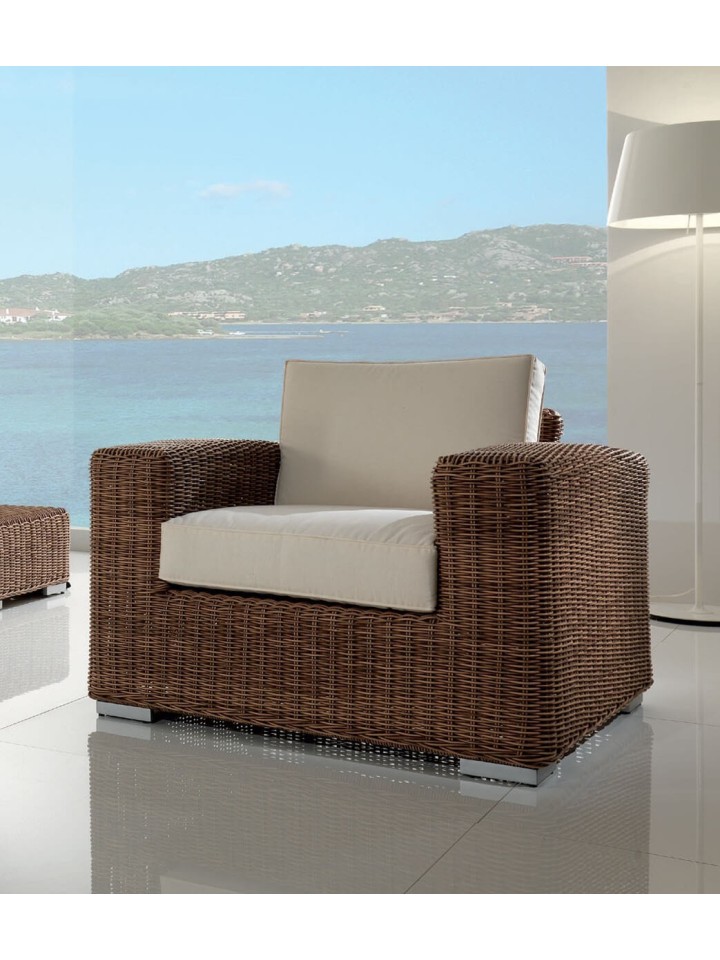 Poltrona per esterno in polyrattan penelope
