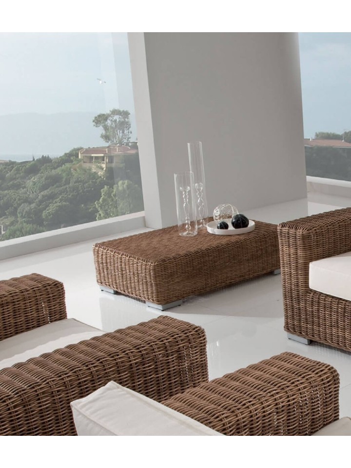 Tavolino per esterno in polyrattan penelope