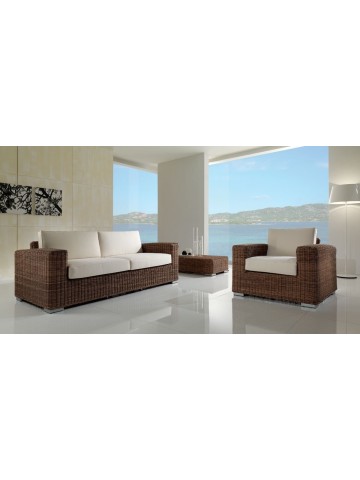 Salotto per esterno in polyrattan penelope