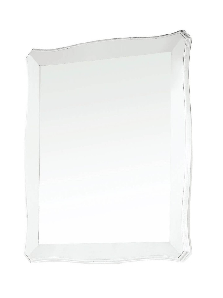 Specchio con cornice in legno sagomata