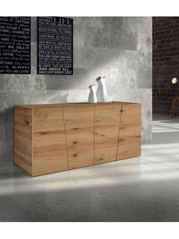 Credenza in rovere nodato spazzolato