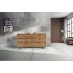 Credenza in rovere nodato spazzolato piedi in metallo