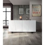 Credenza in abete bianco spazzolato piedi in metallo