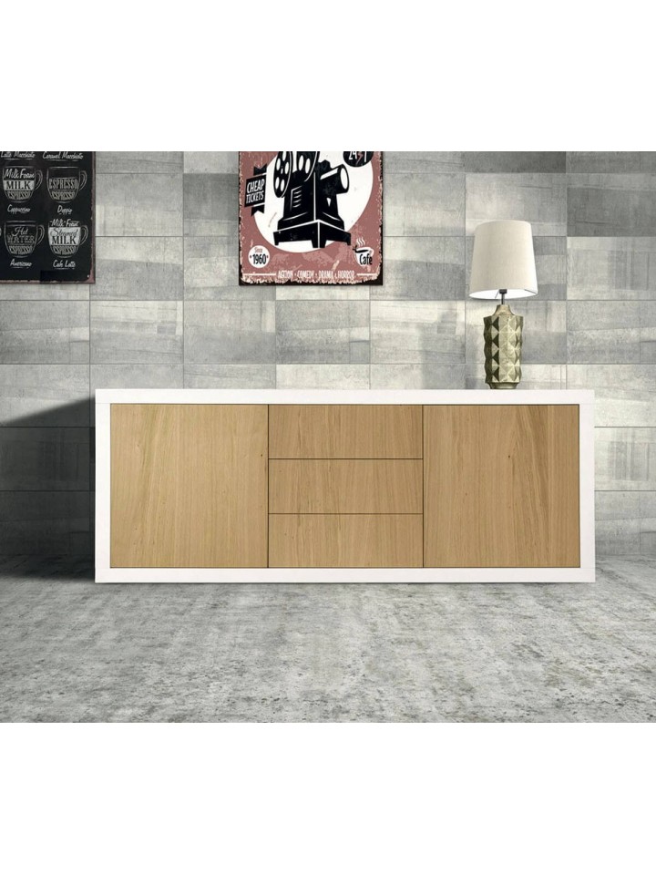 Credenza moderna bianco e rovere