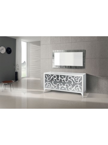 Specchio da parete moderno foglia argento