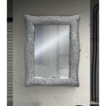 Specchio con cornice ondulata argento effetto mosaico