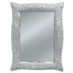 Specchio con cornice ondulata argento effetto mosaico