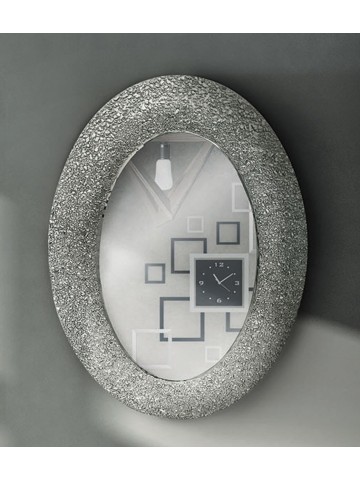 Specchio ovale effetto glitter