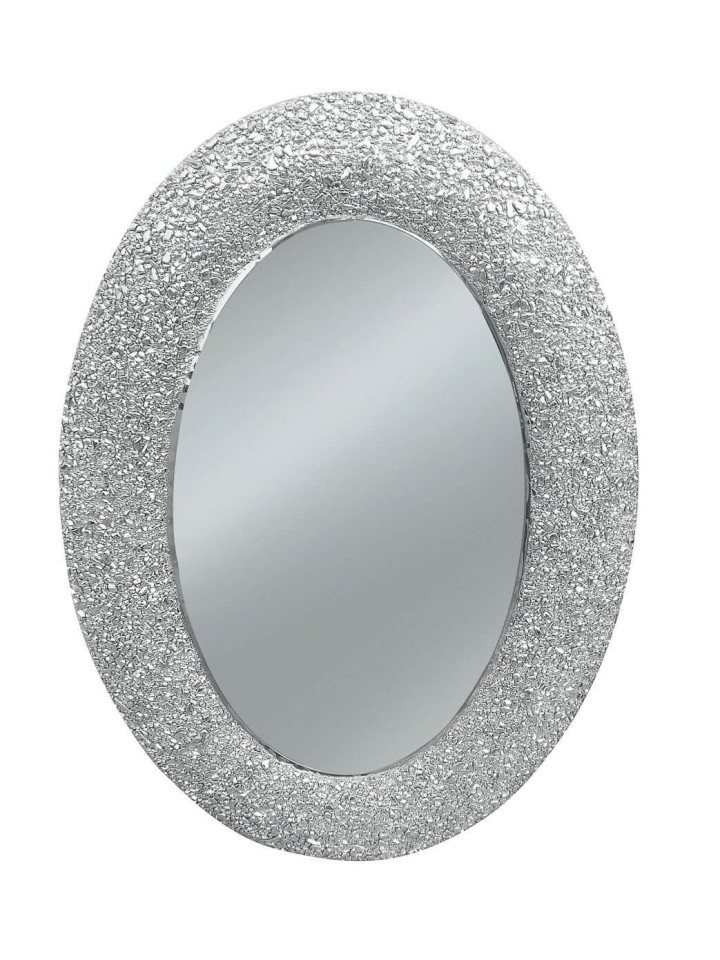 Specchio ovale effetto glitter