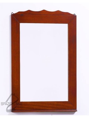 Specchio in legno con corona - Noce