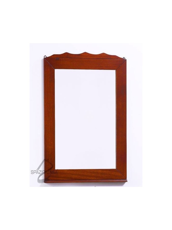 Specchio in legno con corona - Noce